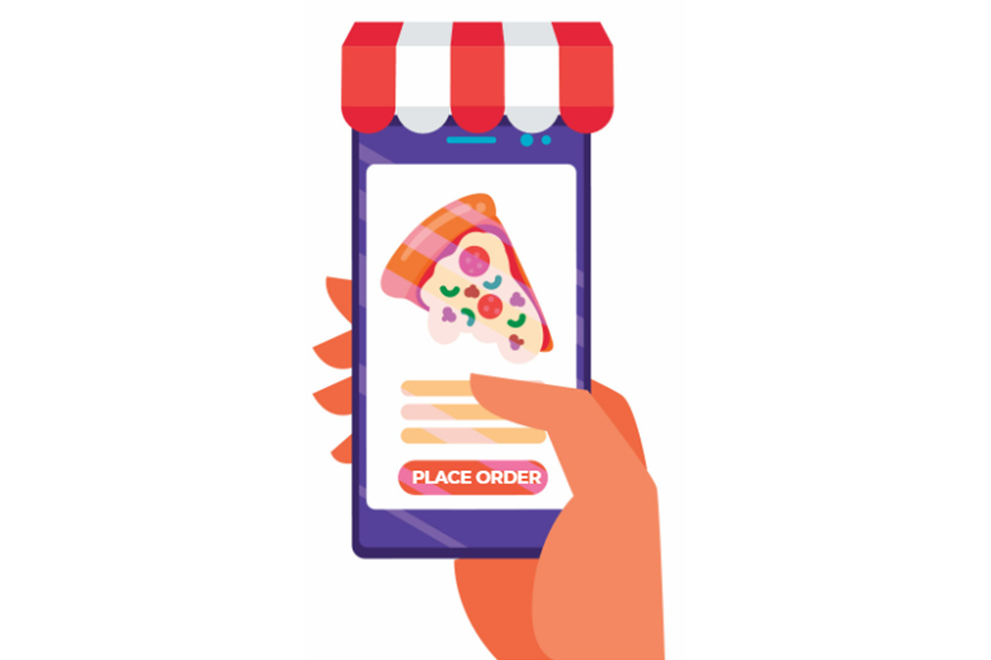 online ordering, smart phone, illustration