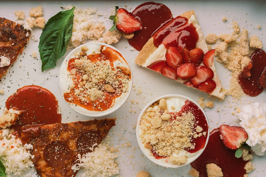 Image of "pizza ice cream" offered by A to Z Creamery.