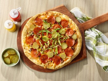 HORMEL® Pepperoni Dill Pickle Flavored offers a tangy, craveable twist to spice up snack time or add a punch of personality to pizza night.