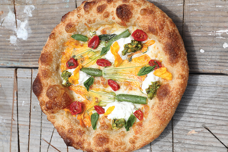 Zucchini Blossom Pizza Recipe, Chris Decker