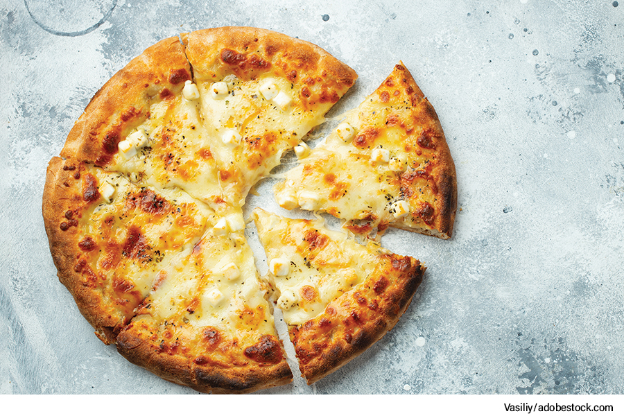 cheese pizza, crust color