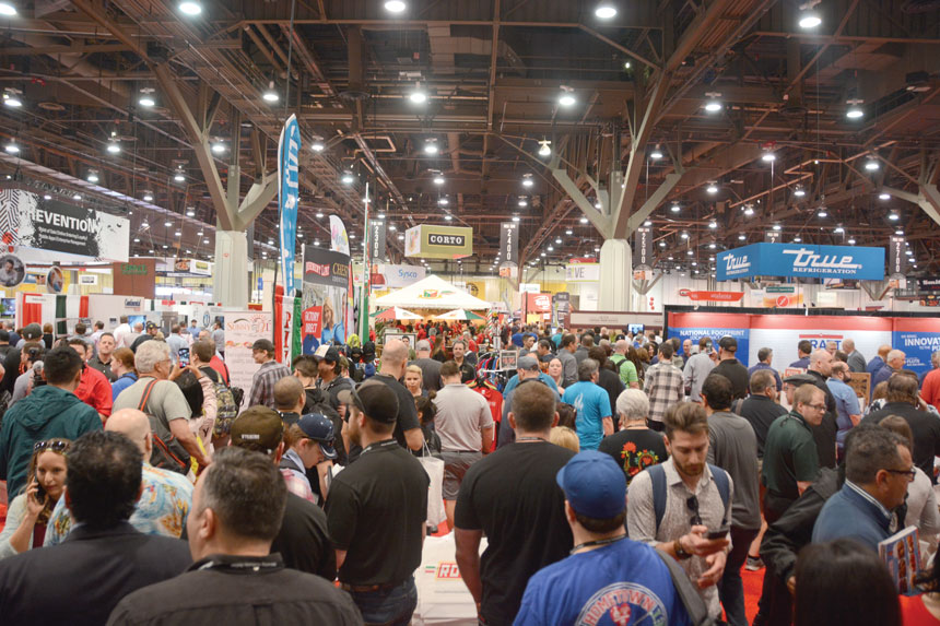 pizza expo, 2019, show floor, crowd