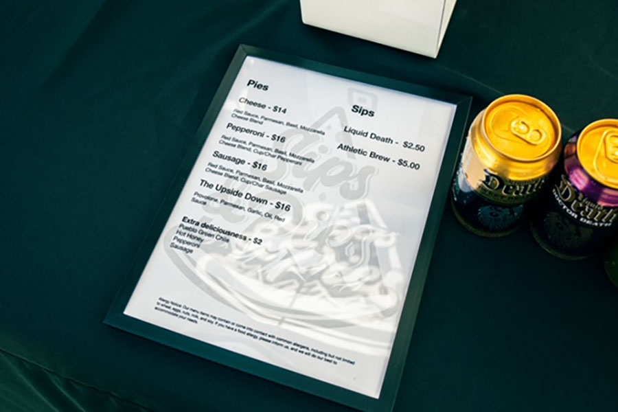 Image of mobile pizzeria menu