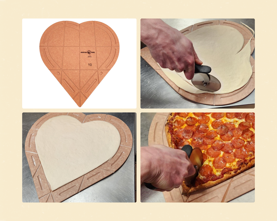 Heart Shape Portion PadL, heart shaped pizza paddle