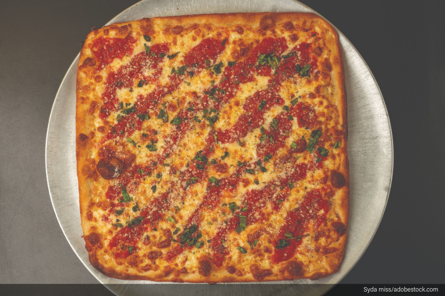 Image of a grandma-style pizza